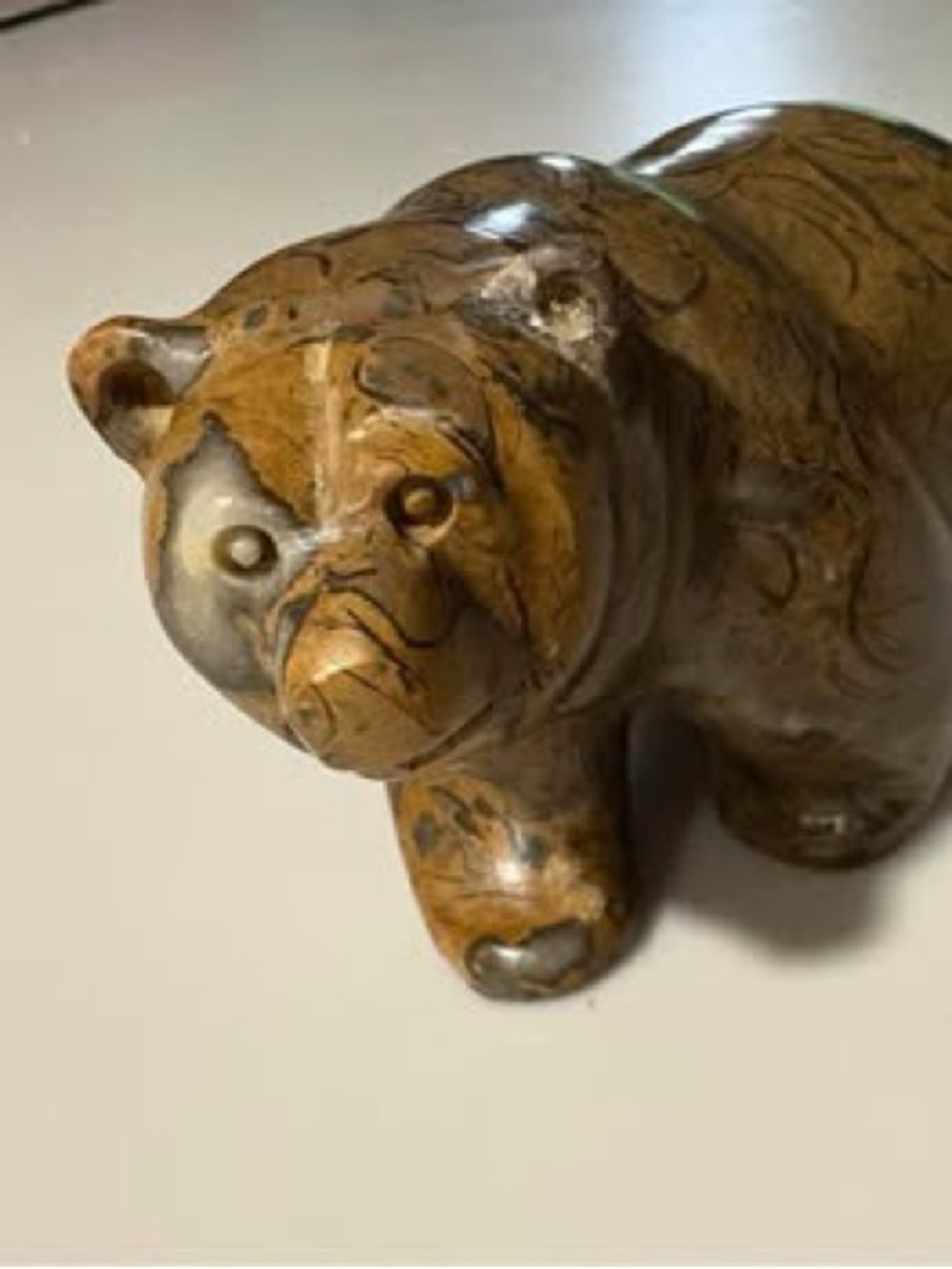 Ken Q Li grizzly bear stone statue